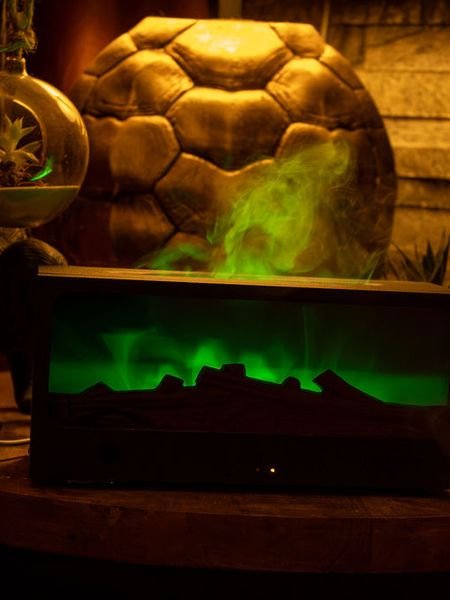 Dezelfde haard met groen licht